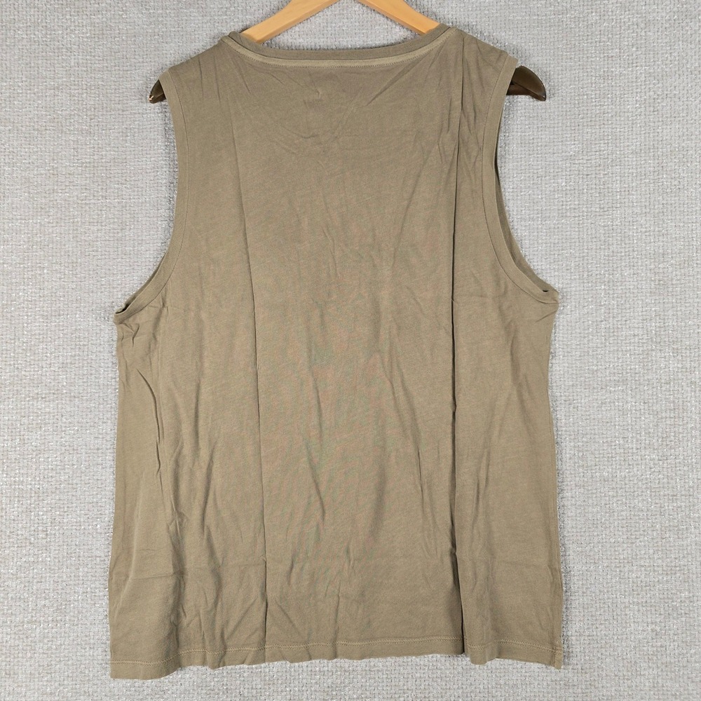 J.Crew Garment-Dyed Cotton Pocket Tank Top Olive Green F1431 Made in USA XL - Picture 9 of 10